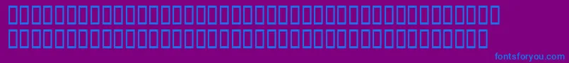 WbxGrannyt2-Schriftart – Blaue Schriften auf violettem Hintergrund