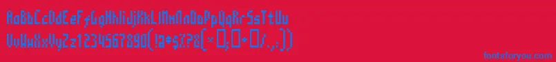フォントMosaico – 赤い背景に青い文字