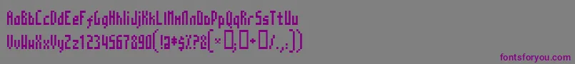 フォントMosaico – 紫色のフォント、灰色の背景