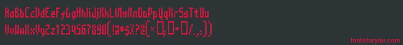 フォントMosaico – 黒い背景に赤い文字