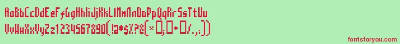 Mosaico Font – Red Fonts on Green Background
