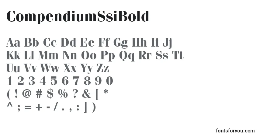 A fonte CompendiumSsiBold – alfabeto, números, caracteres especiais