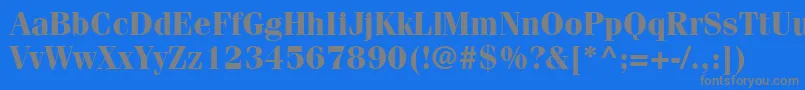 フォントCompendiumSsiBold – 青い背景に灰色の文字