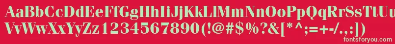 CompendiumSsiBold Font – Green Fonts on Red Background