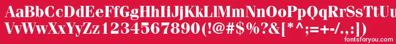 フォントCompendiumSsiBold – 赤い背景に白い文字