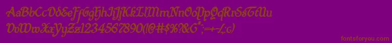 Quillswordboldital-Schriftart – Braune Schriften auf violettem Hintergrund