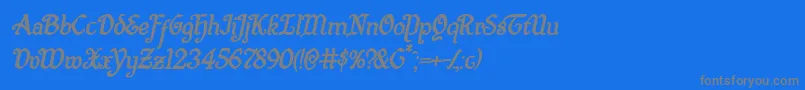 Quillswordboldital Font – Gray Fonts on Blue Background