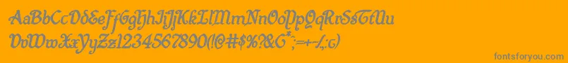 Quillswordboldital Font – Gray Fonts on Orange Background