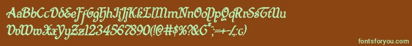Шрифт Quillswordboldital – зелёные шрифты на коричневом фоне
