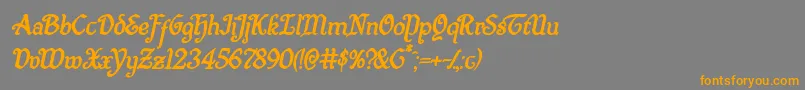 Quillswordboldital Font – Orange Fonts on Gray Background