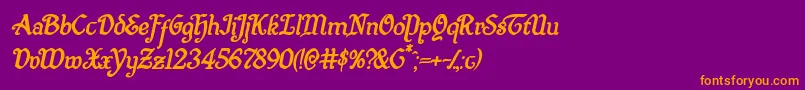 Quillswordboldital Font – Orange Fonts on Purple Background