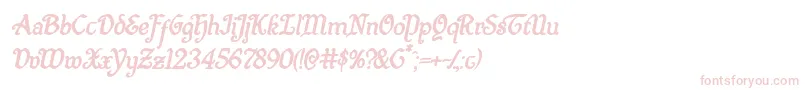 Quillswordboldital-Schriftart – Rosa Schriften auf weißem Hintergrund