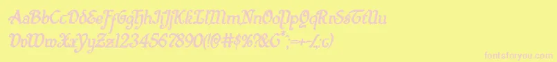 Quillswordboldital-Schriftart – Rosa Schriften auf gelbem Hintergrund