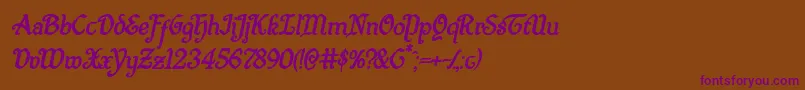 Quillswordboldital Font – Purple Fonts on Brown Background