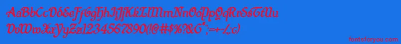 Quillswordboldital Font – Red Fonts on Blue Background