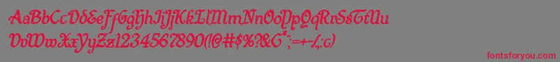 フォントQuillswordboldital – 赤い文字の灰色の背景