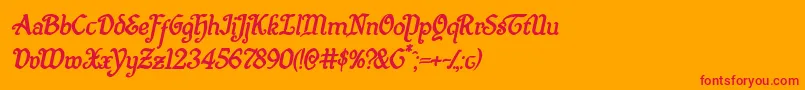 Quillswordboldital Font – Red Fonts on Orange Background