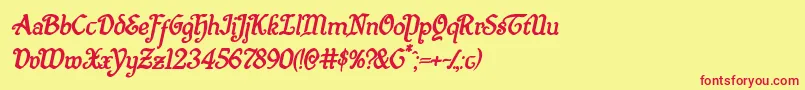 Quillswordboldital Font – Red Fonts on Yellow Background