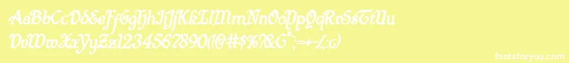 Quillswordboldital Font – White Fonts on Yellow Background