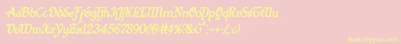 Quillswordboldital Font – Yellow Fonts on Pink Background