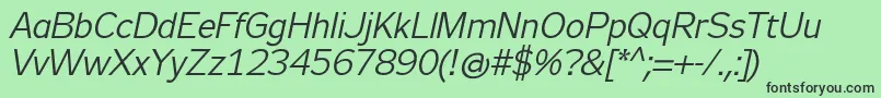 Zeppelin31Italic Font – Black Fonts on Green Background