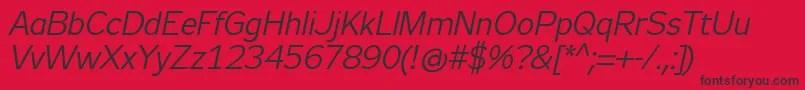 Zeppelin31Italic Font – Black Fonts on Red Background