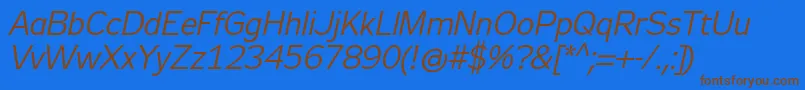 Zeppelin31Italic Font – Brown Fonts on Blue Background