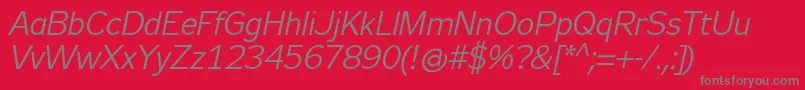 Zeppelin31Italic Font – Gray Fonts on Red Background