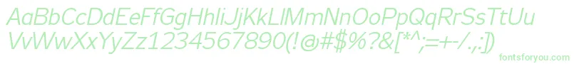 Шрифт Zeppelin31Italic – зелёные шрифты на белом фоне