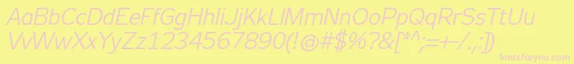 Zeppelin31Italic Font – Pink Fonts on Yellow Background