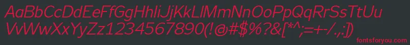 フォントZeppelin31Italic – 黒い背景に赤い文字