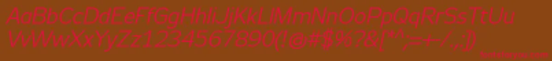 Zeppelin31Italic Font – Red Fonts on Brown Background