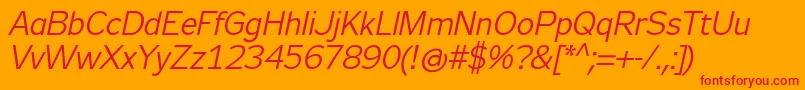 Zeppelin31Italic Font – Red Fonts on Orange Background