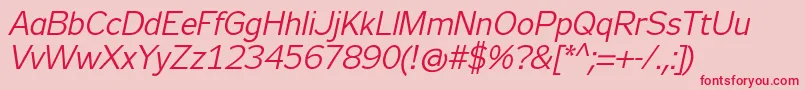 Zeppelin31Italic Font – Red Fonts on Pink Background