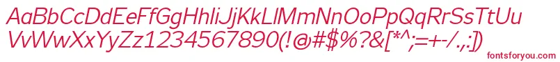 フォントZeppelin31Italic – 赤い文字