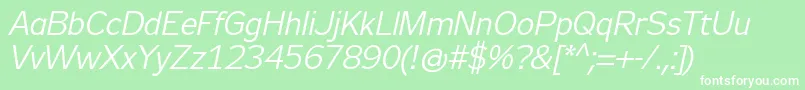 Zeppelin31Italic Font – White Fonts on Green Background