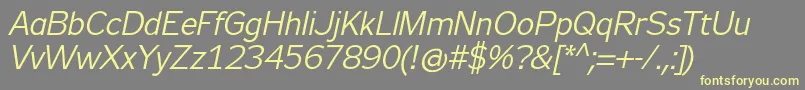 Zeppelin31Italic Font – Yellow Fonts on Gray Background