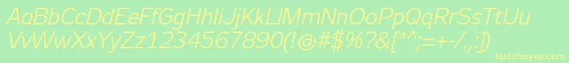 Zeppelin31Italic Font – Yellow Fonts on Green Background