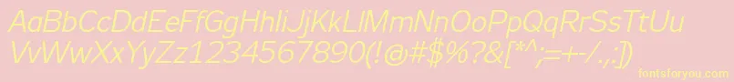 Zeppelin31Italic Font – Yellow Fonts on Pink Background