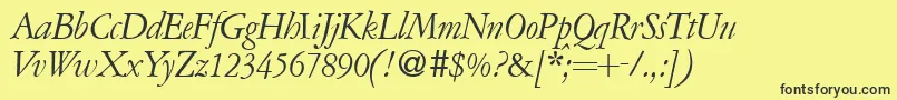 A771RomanItalic Font – Black Fonts on Yellow Background