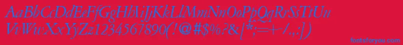 A771RomanItalic Font – Blue Fonts on Red Background