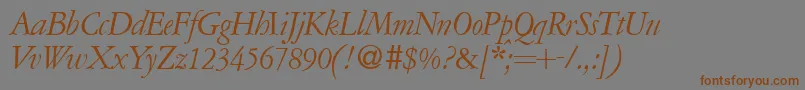 A771RomanItalic Font – Brown Fonts on Gray Background