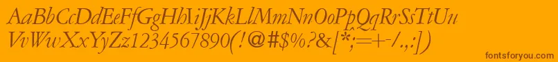 A771RomanItalic Font – Brown Fonts on Orange Background