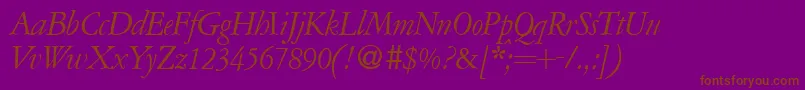 A771RomanItalic Font – Brown Fonts on Purple Background