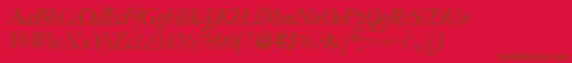 A771RomanItalic Font – Brown Fonts on Red Background