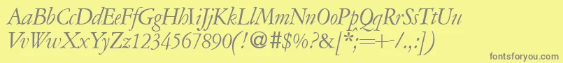 A771RomanItalic Font – Gray Fonts on Yellow Background