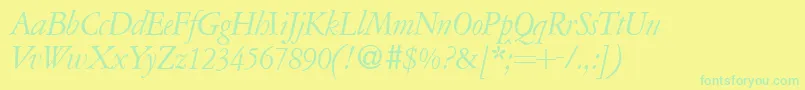 Шрифт A771RomanItalic – зелёные шрифты на жёлтом фоне