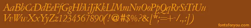 A771RomanItalic Font – Orange Fonts on Brown Background