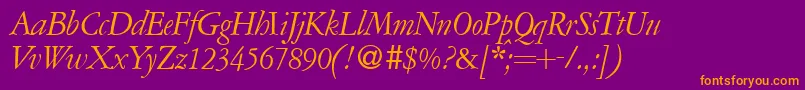 A771RomanItalic Font – Orange Fonts on Purple Background