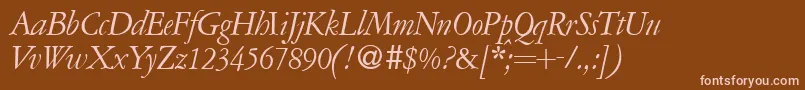 Weitere Informationen zur A771RomanItalic-Schriftart A771RomanItalic-Schriftart – Rosa Schriften auf braunem Hintergrund